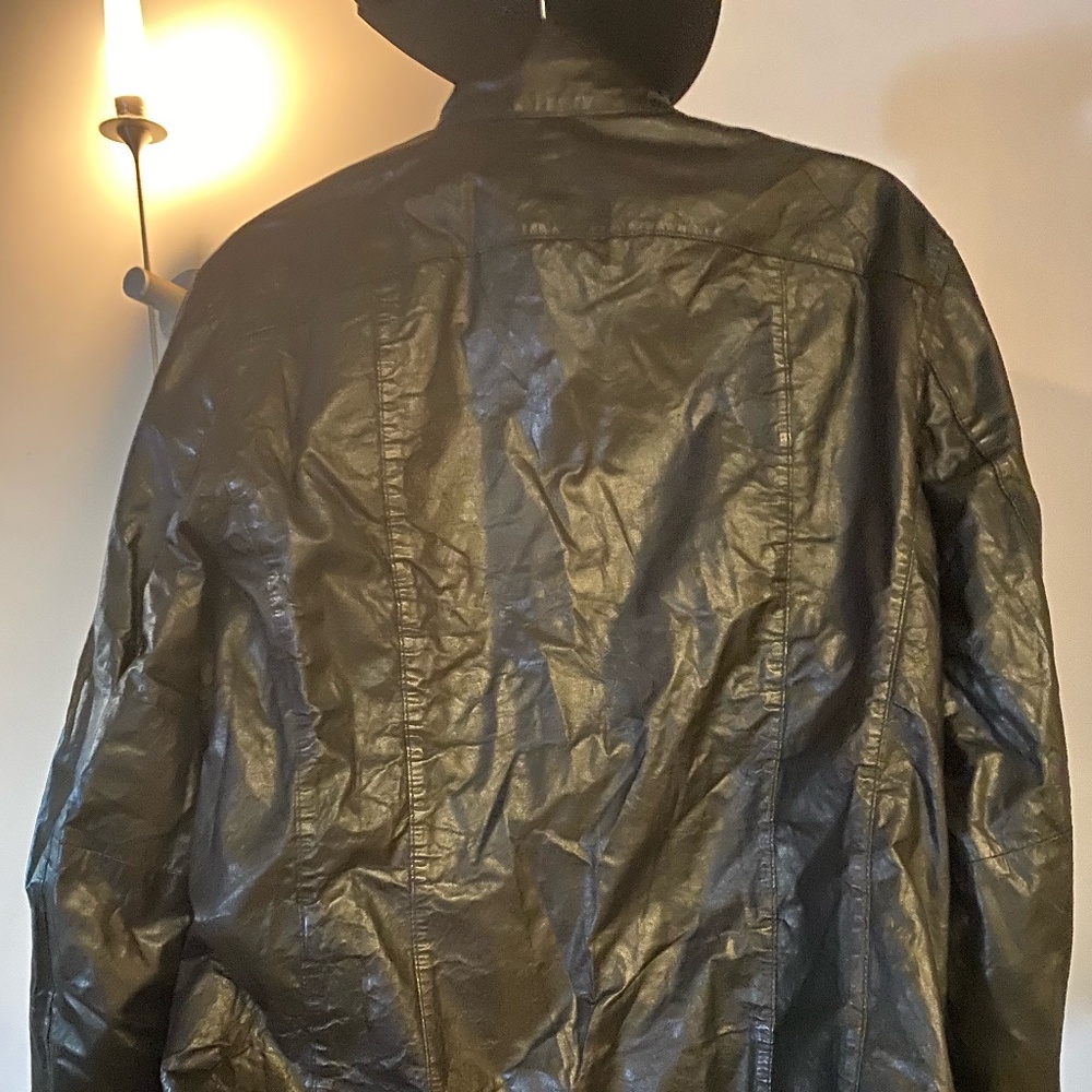 Men's John Varvatos Leather Moto Jacket - Size 50 - Picture 9 of 11